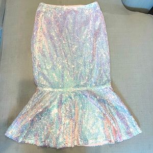 Iridescent Sequin Mermaid Midi Skirt